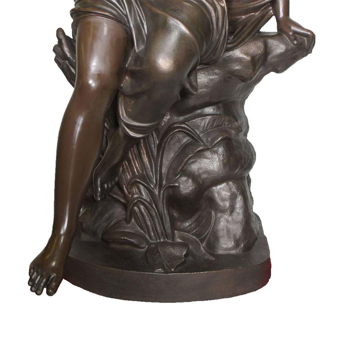 decorative bronze Nude Maiden Statue close-up