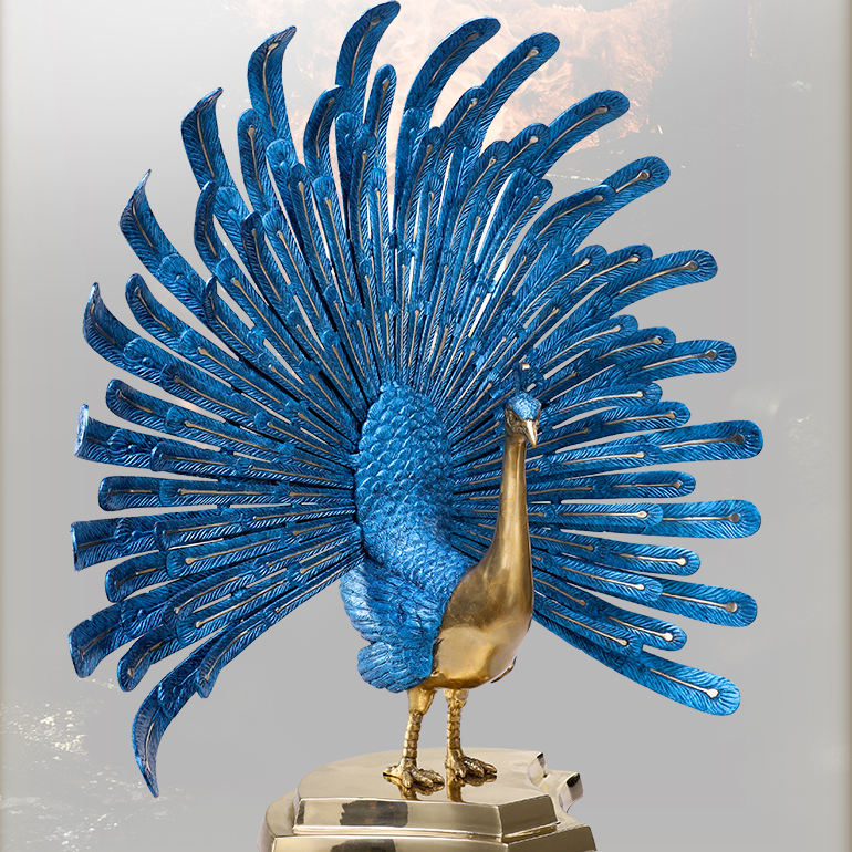 decorative bronze Peacock Decor Statue