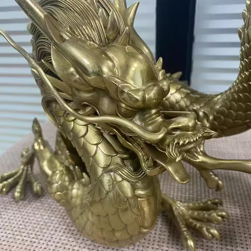 detailed Bronze Chinese Dragon Sculpture head