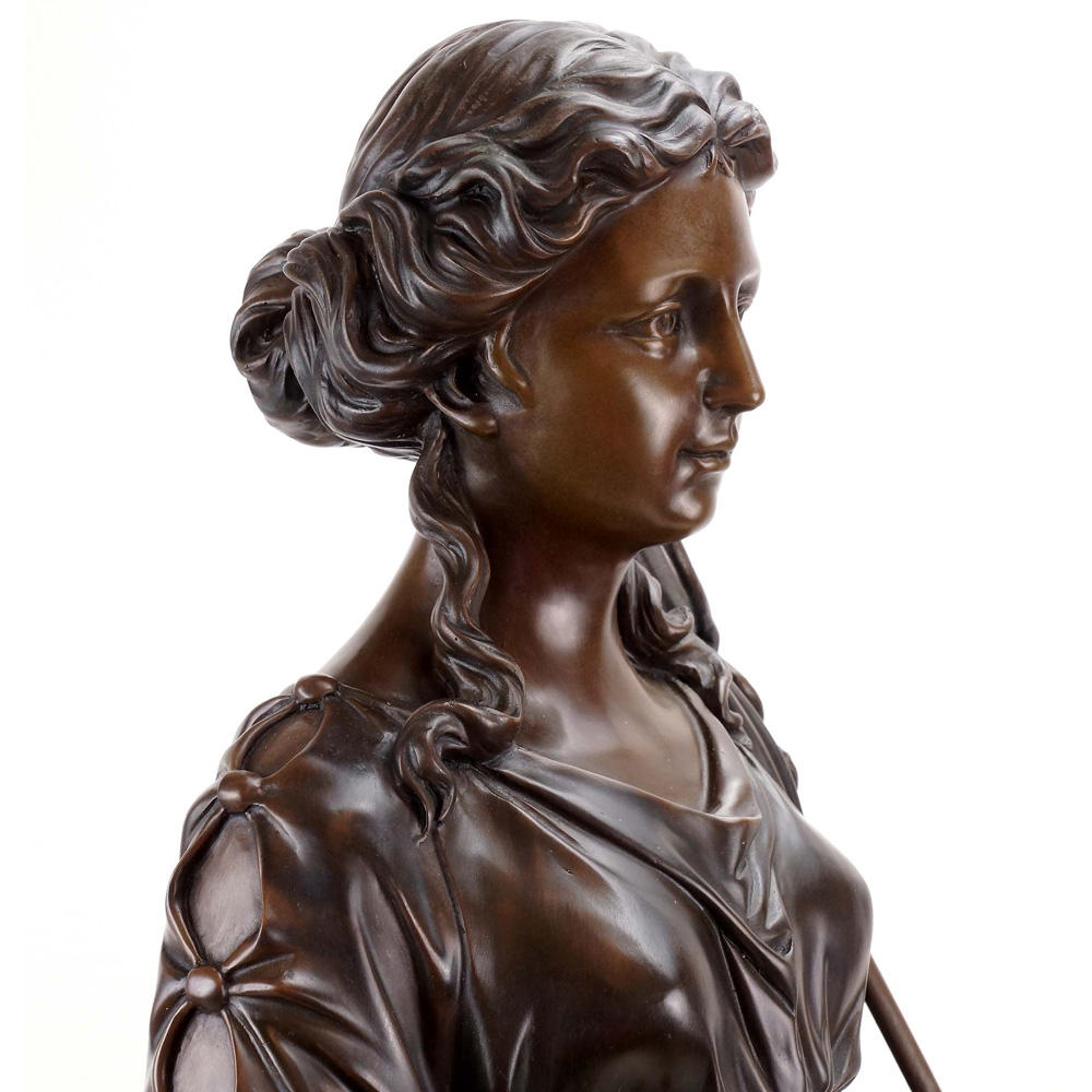detailed bronze Goddess Hygieia Statue portrait