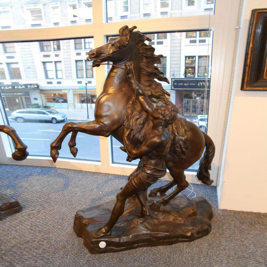 dramatic bronze Marly Horse Sculpture artwork