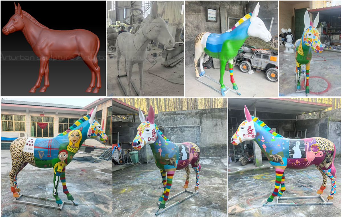 fiberglass Outdoor Donkey Statue production process