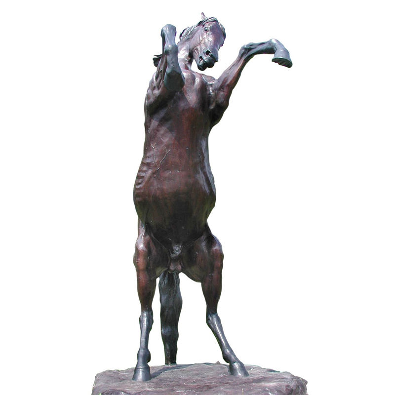 front view of Large rearing Horse Statue Outdoor