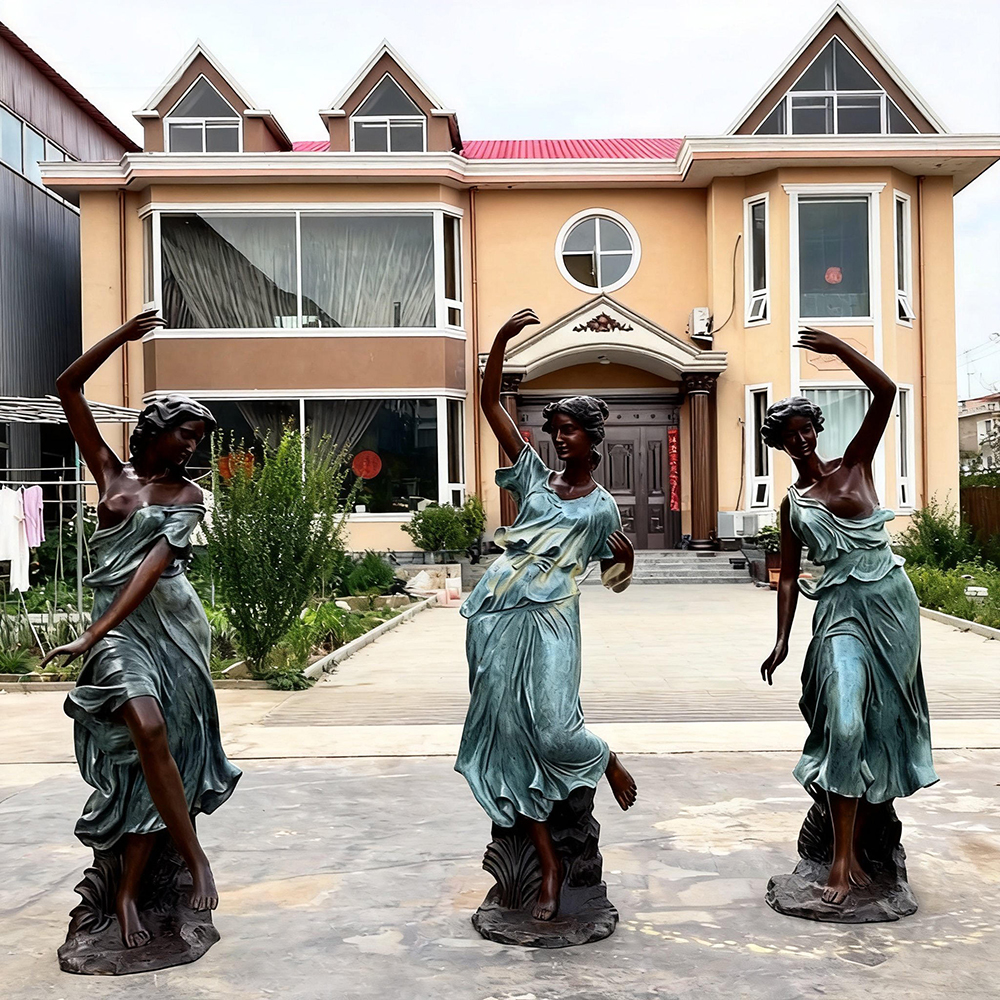 garden bronze Dancing Female Statue