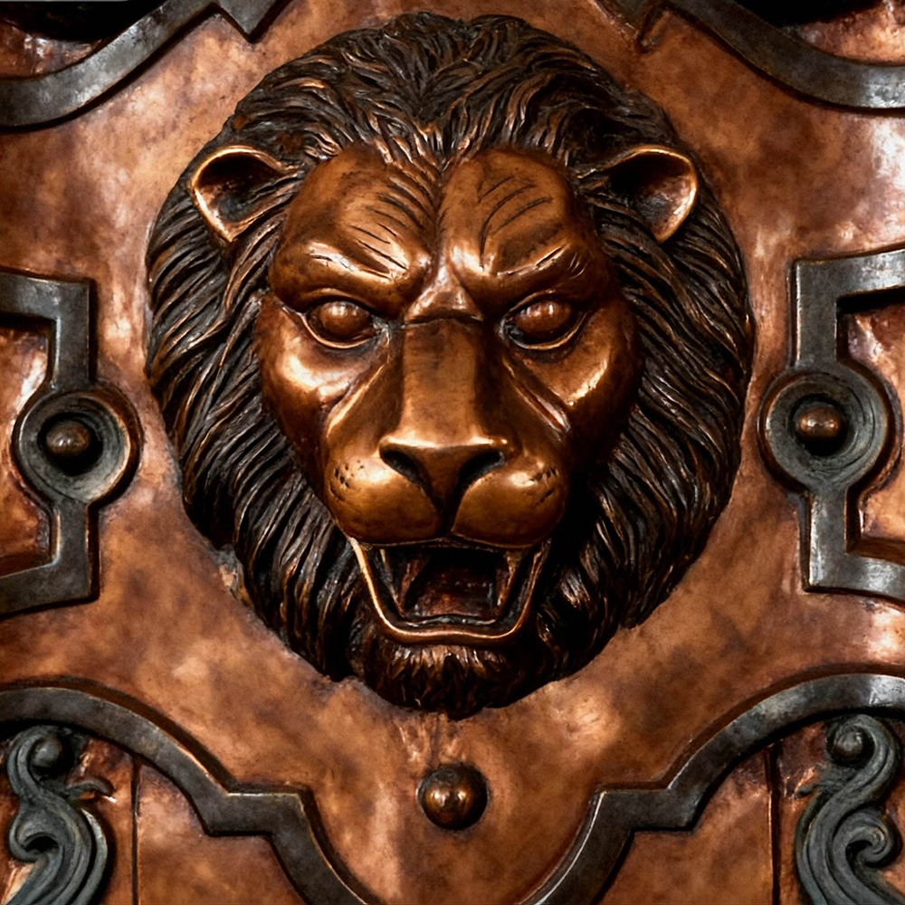 head details of Lion Head garden Fountain