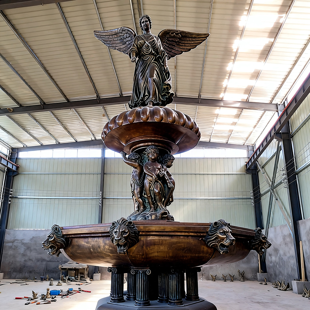 large bronze Angel Fountain Statue outdoor