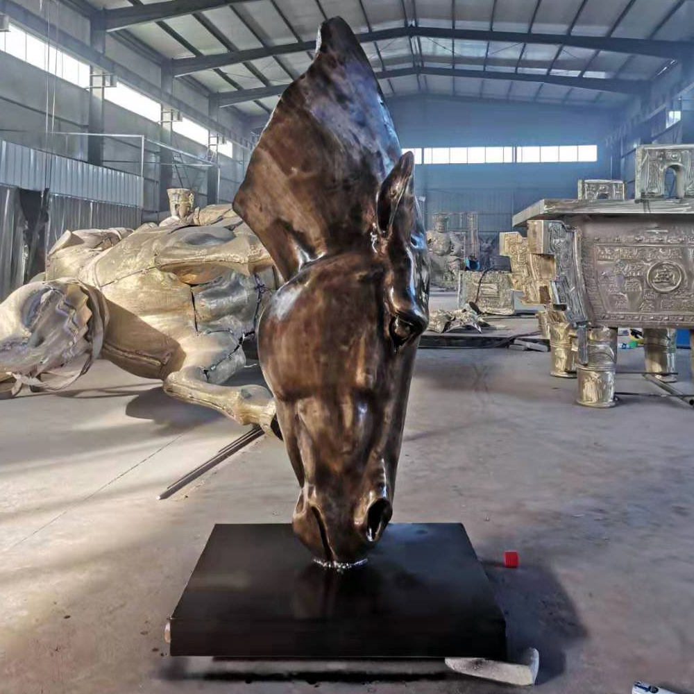 large bronze Still Water Horse Head Statue Replica
