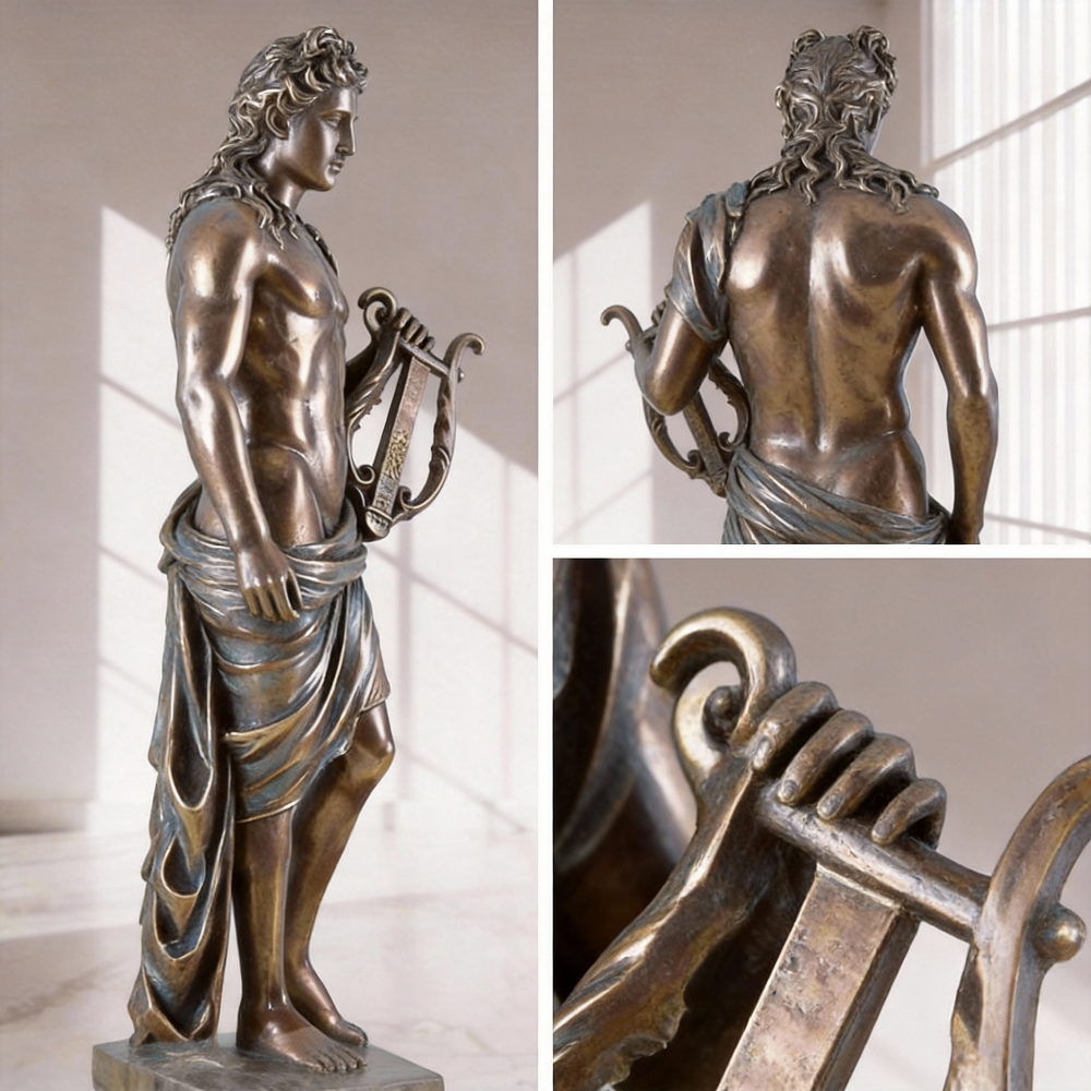 life size Apollo with Lyre bronze Statue