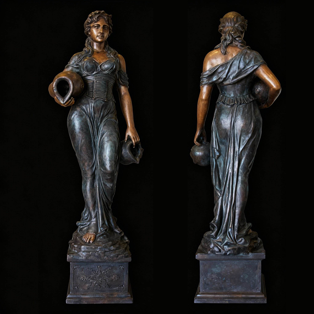 life size bronze Woman with Vase Sculpture