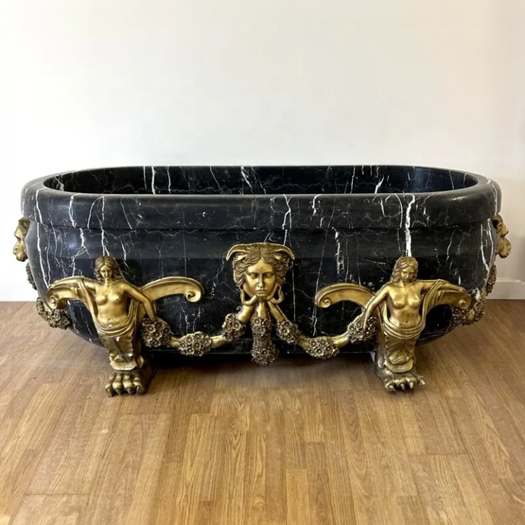 luxury Stand Alone Clawfoot Tub with medusa head