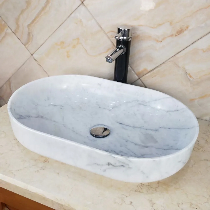 marble Counter Top Oval Basin bathroom setup