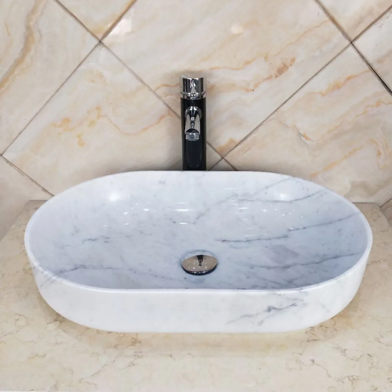 marble Counter Top Oval Basin centered view