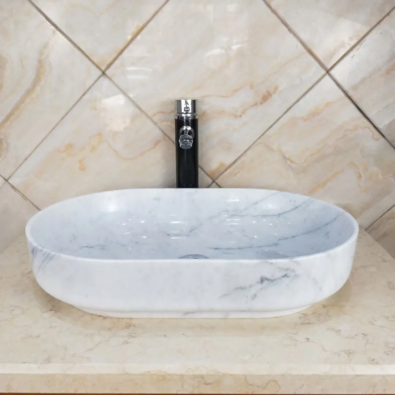 marble Counter Top Oval Basin front view