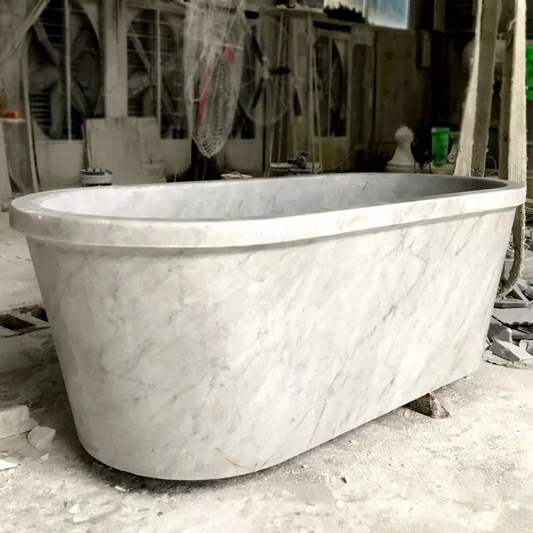 marble Oval Deep Soaking Tub design
