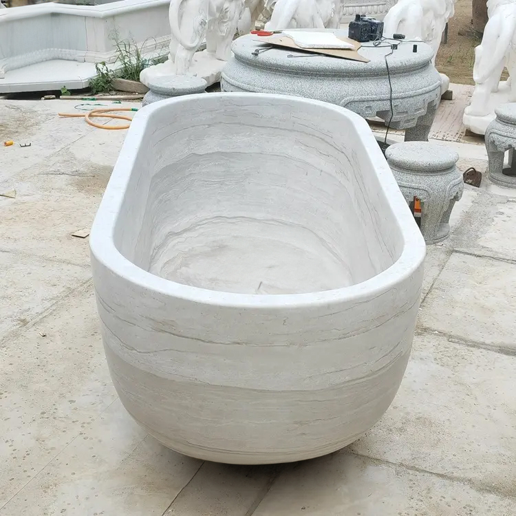 marble Stand Alone Oval Tub