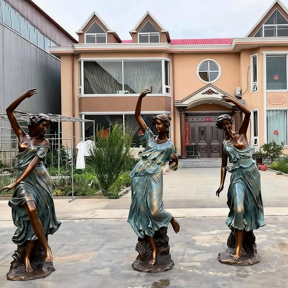 outdoor bronze Dancing Female Statue