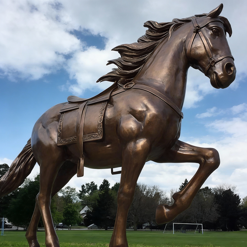 outdoor bronze classical horse sculpture