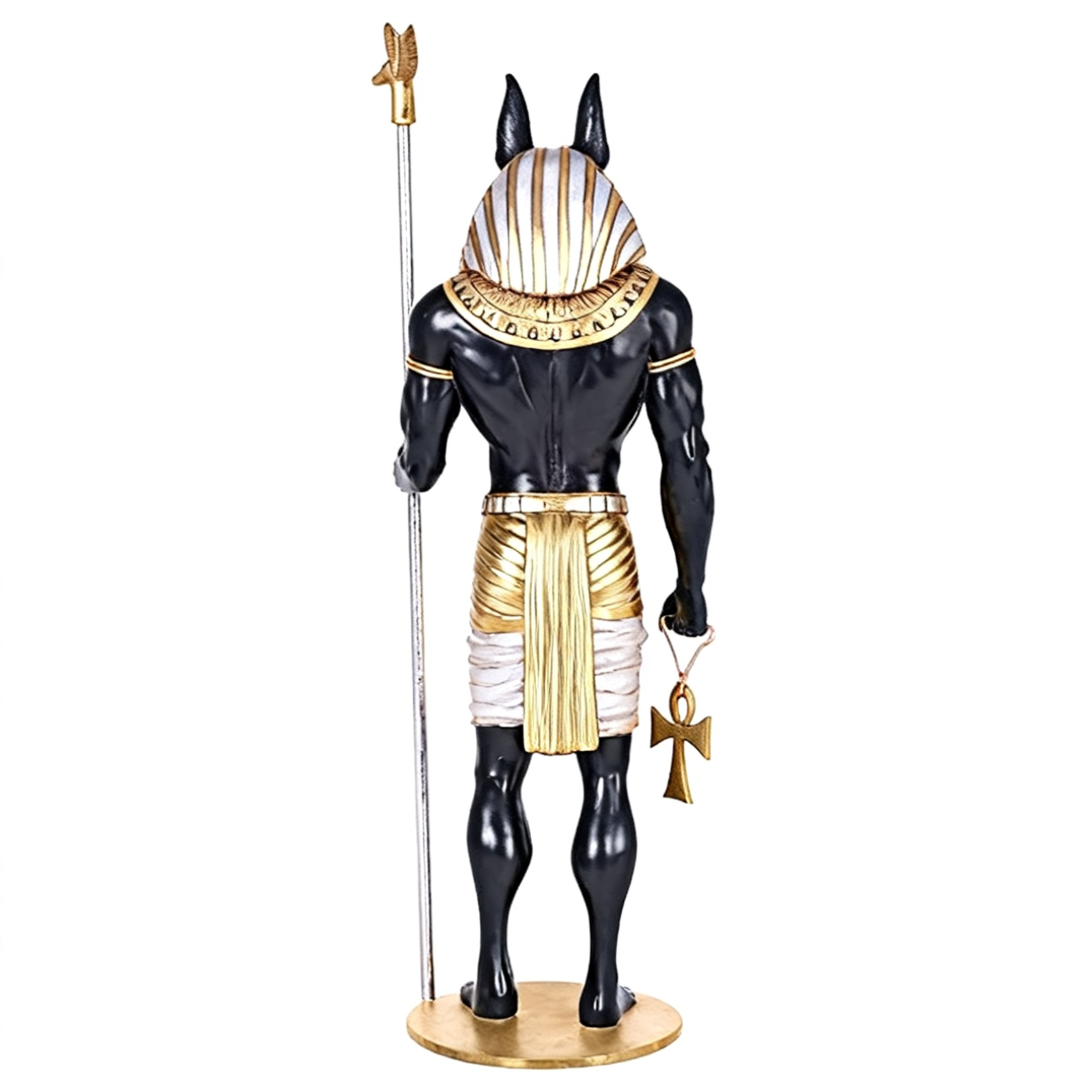 rear view bronze Egyptian Anubis Sculpture statue