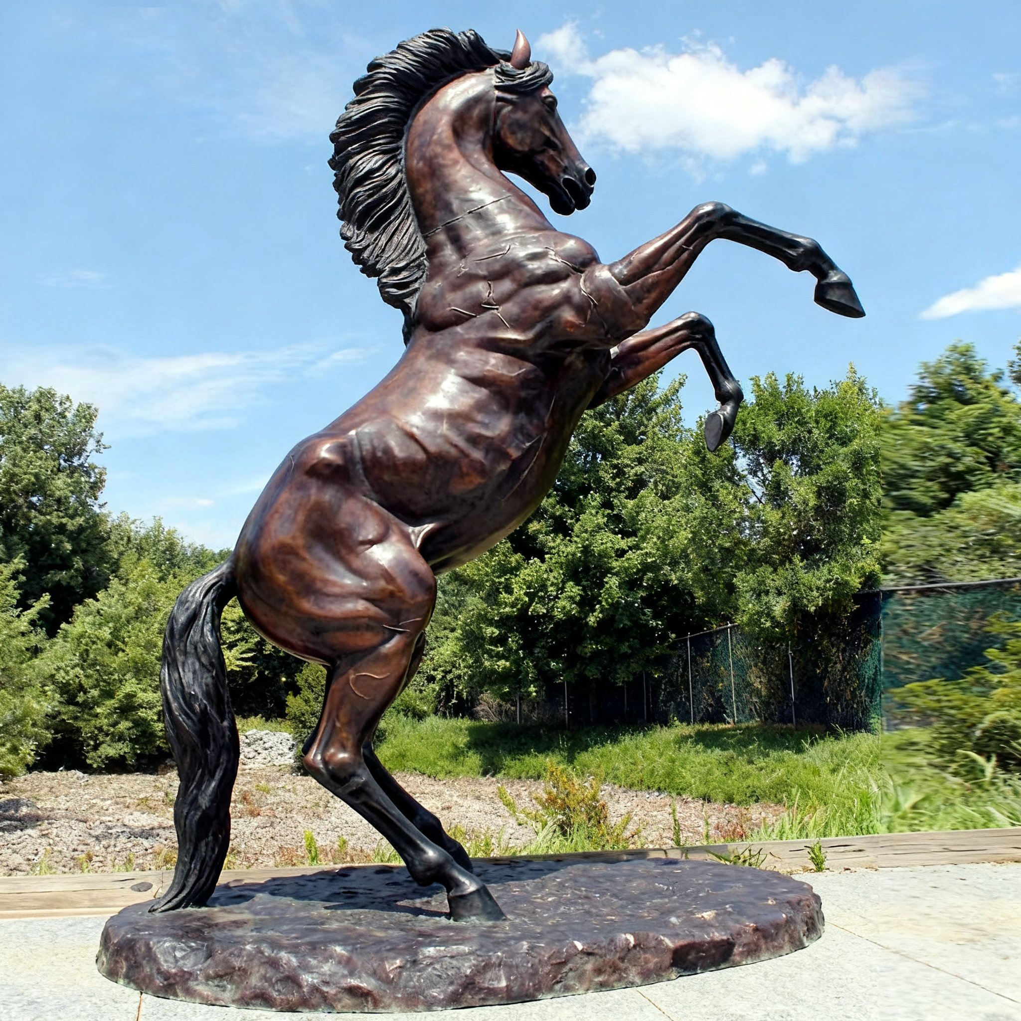 side view bronze Large Horse Statue Outdoor