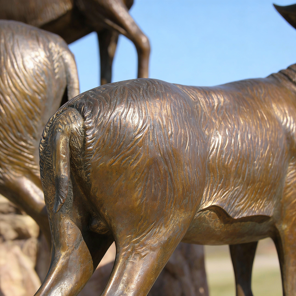 tail details of bronze Large Deer Garden Statues