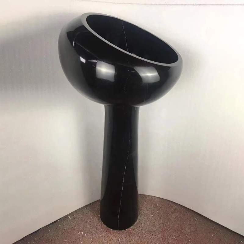 tilted bowl Modern Pedestal Sink for Powder Room