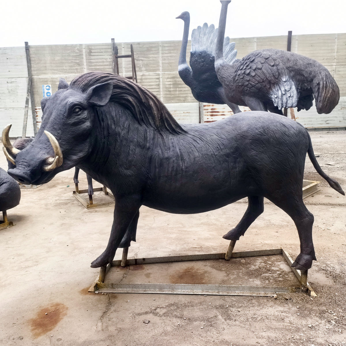 wildlife Warthog Metal Garden Sculpture