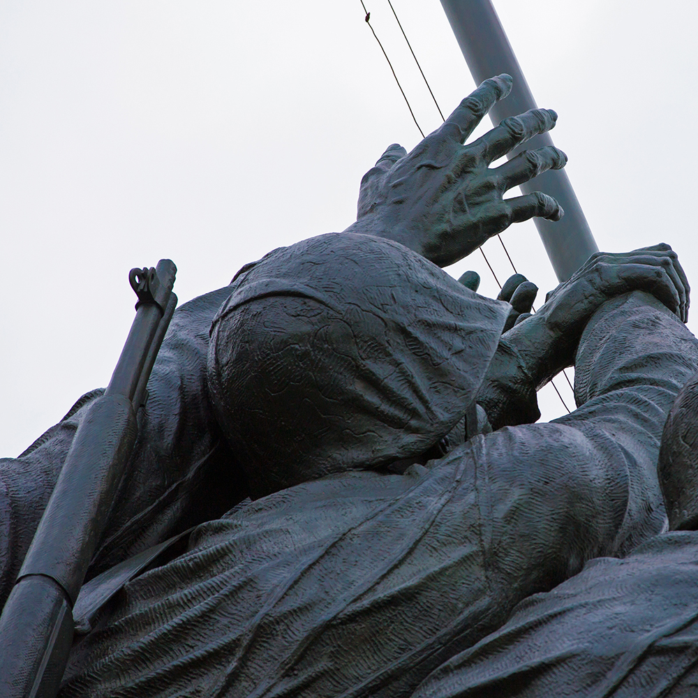 1 (2) military statues hand detail