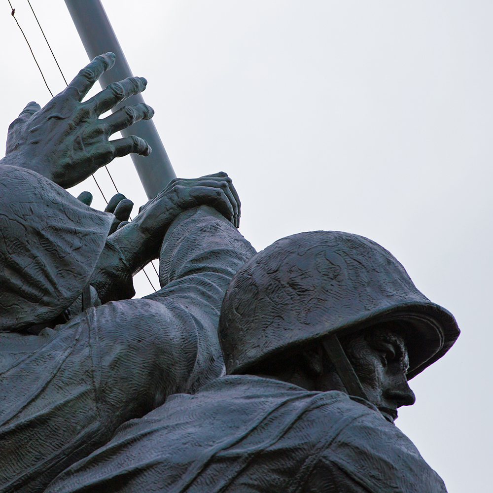 1 (3) Marine Corps military statues close-up view