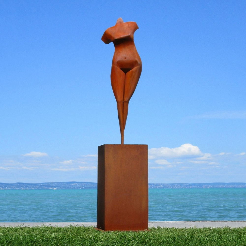 2.2 Rusty Steel Venus Aphrodite Torso Statue outdoor