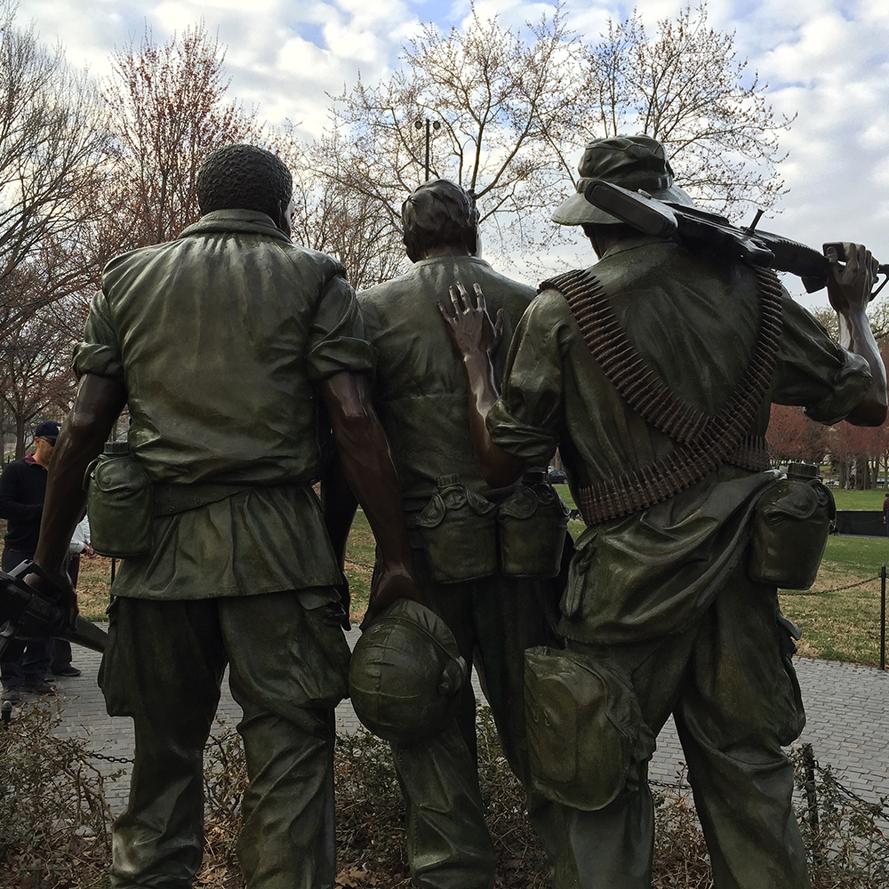 3 (2) Three Soldiers military statues back view
