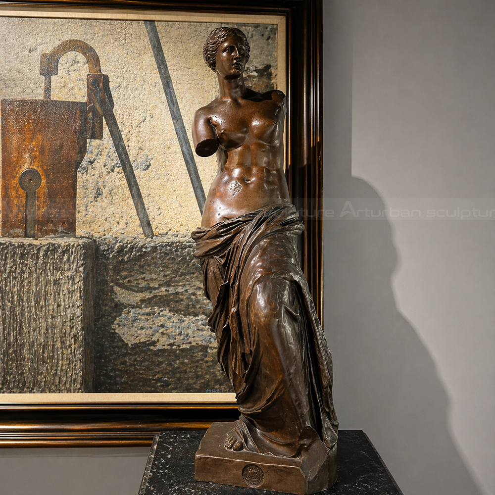 indoor bronze Armless Greek Statue