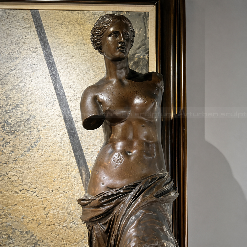 3 the statue of aphrodite bronze Venus de Milo upbody view