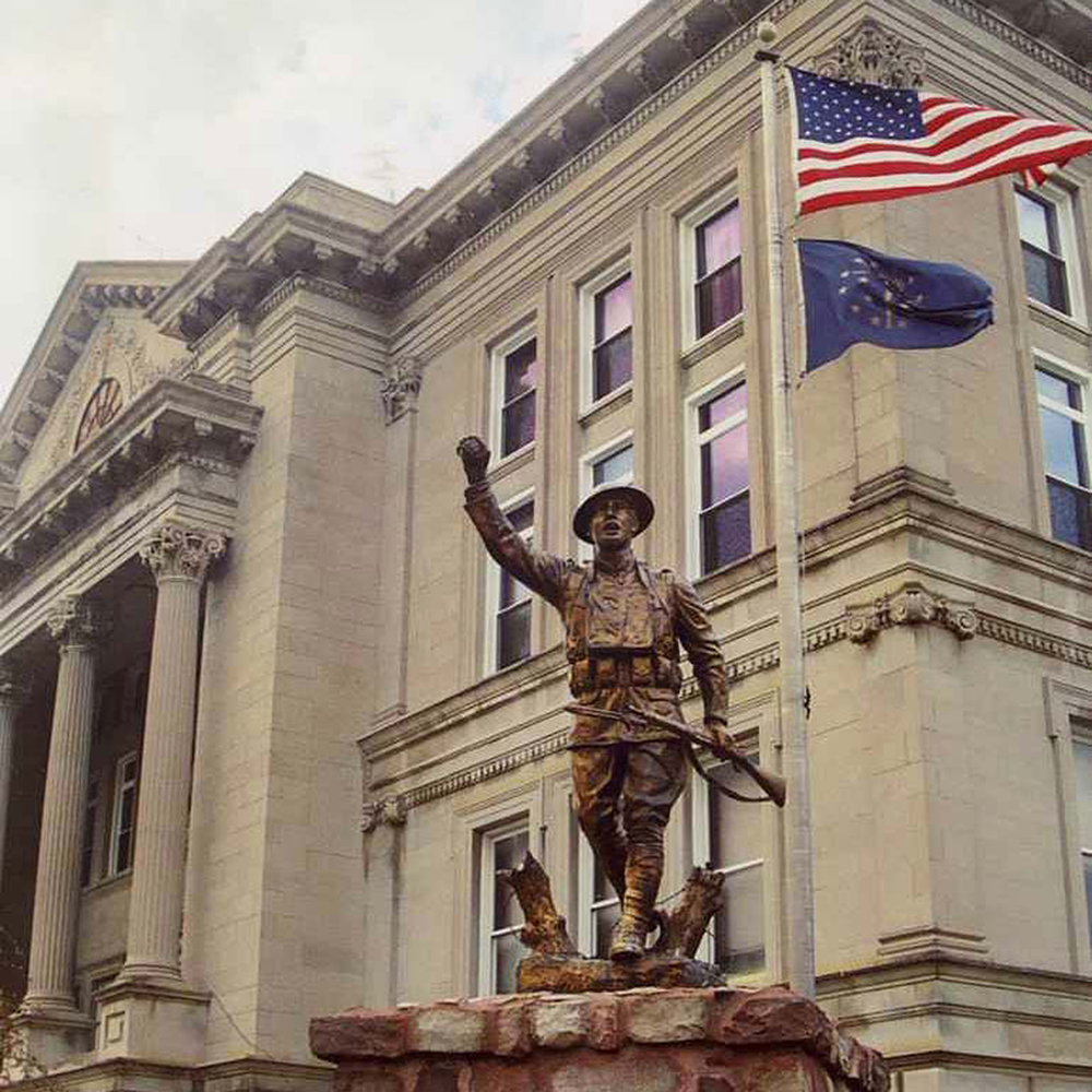4 (5) Doughboy military statues courthouse