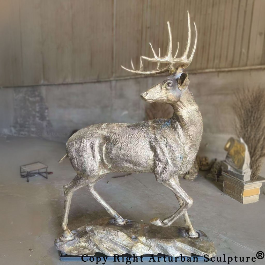 4 White-Tailed Deer Stag Sculpture Assembly Welding