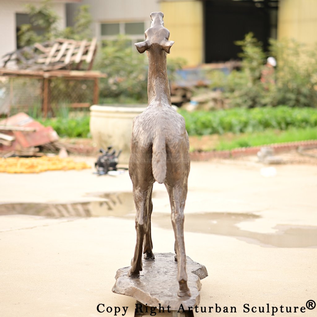 4 bronze doe sculpture back view
