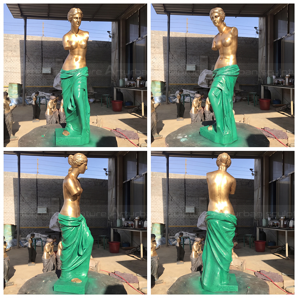 4 bronze statue of armless aphrodite multiple angle views