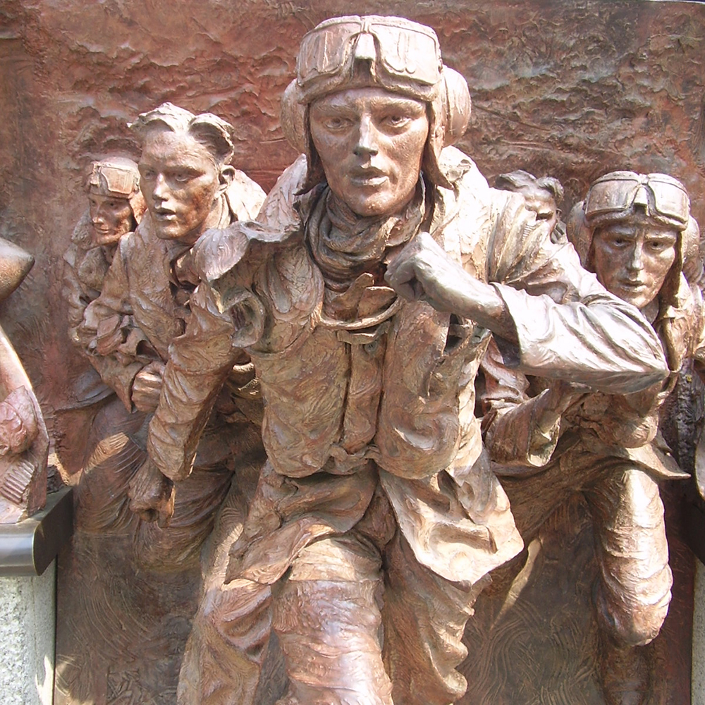 6 (2) Battle of Britain military statues airmen