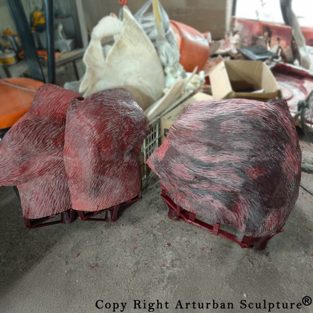 6 wax pattern process for deer family sculpture