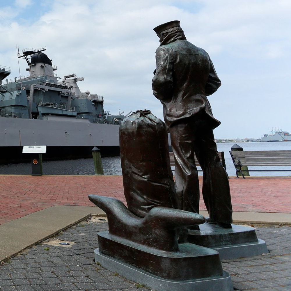 8-(2) Lone Sailor statue harbor view