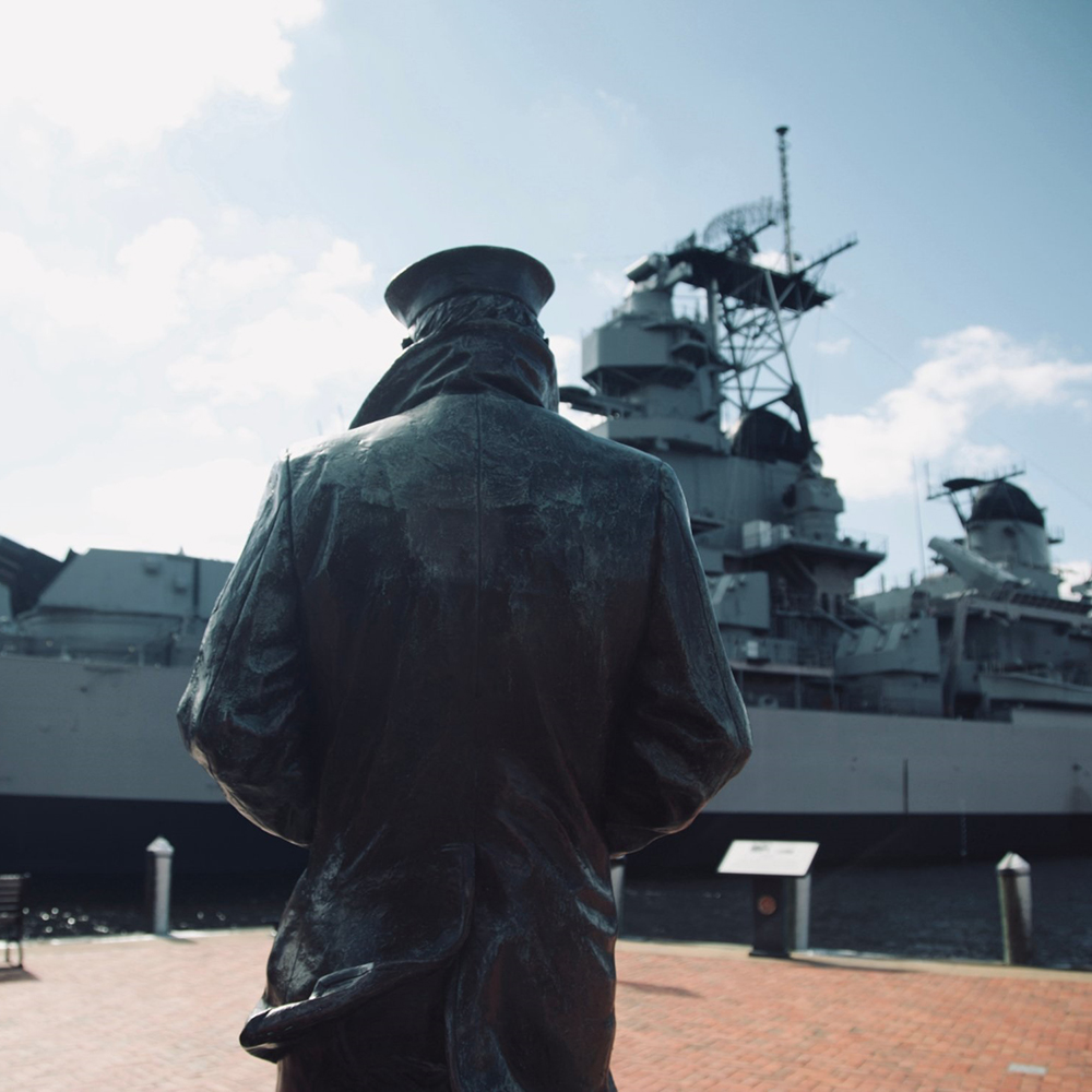 8-(3) Lone Sailor military statues harbor