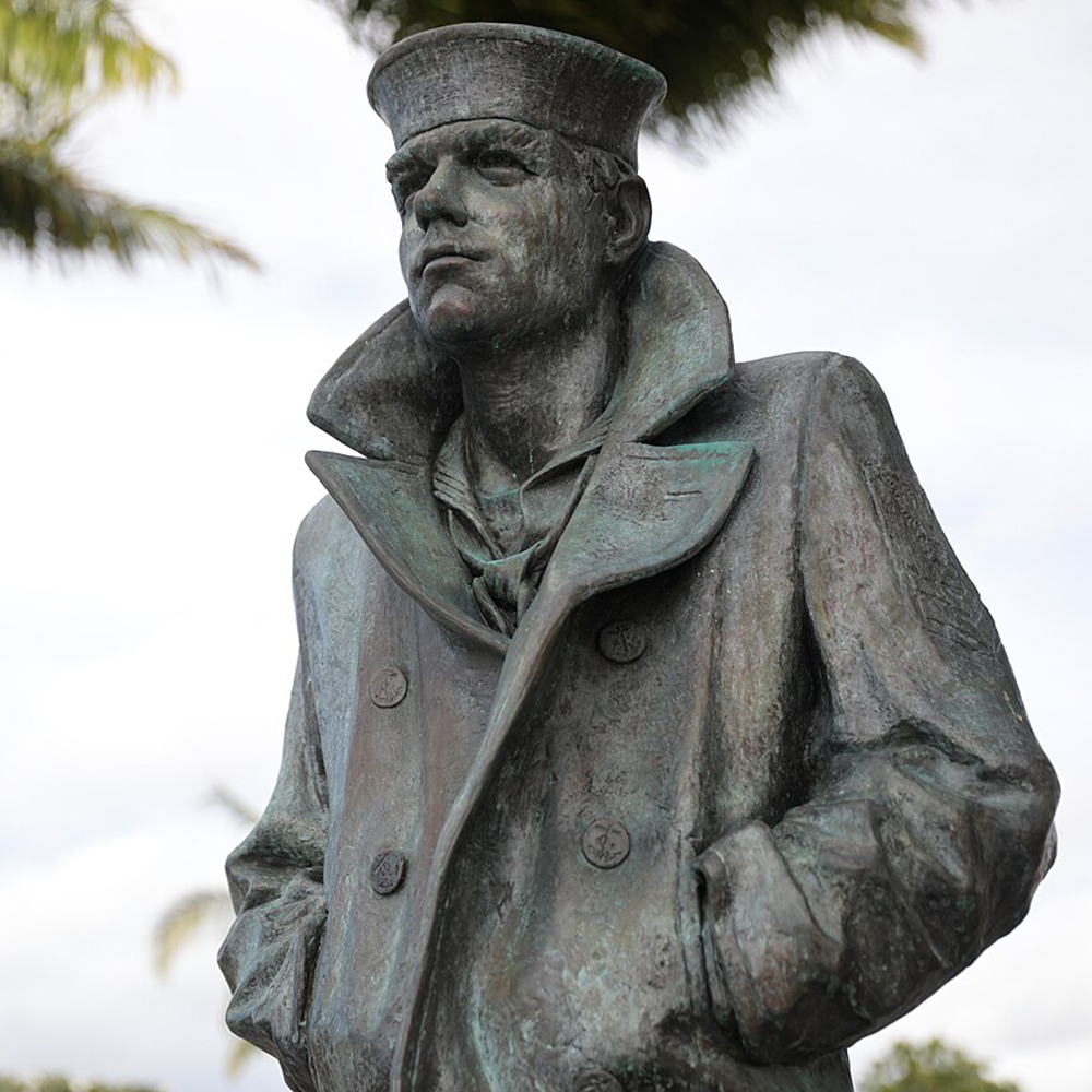 8-(5) Lone Sailor military statues closeup