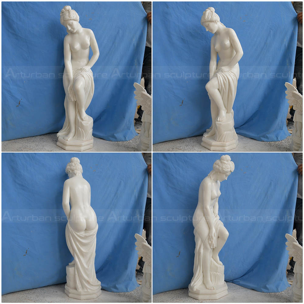 9 marble statue of aphrodite bathing multiple views