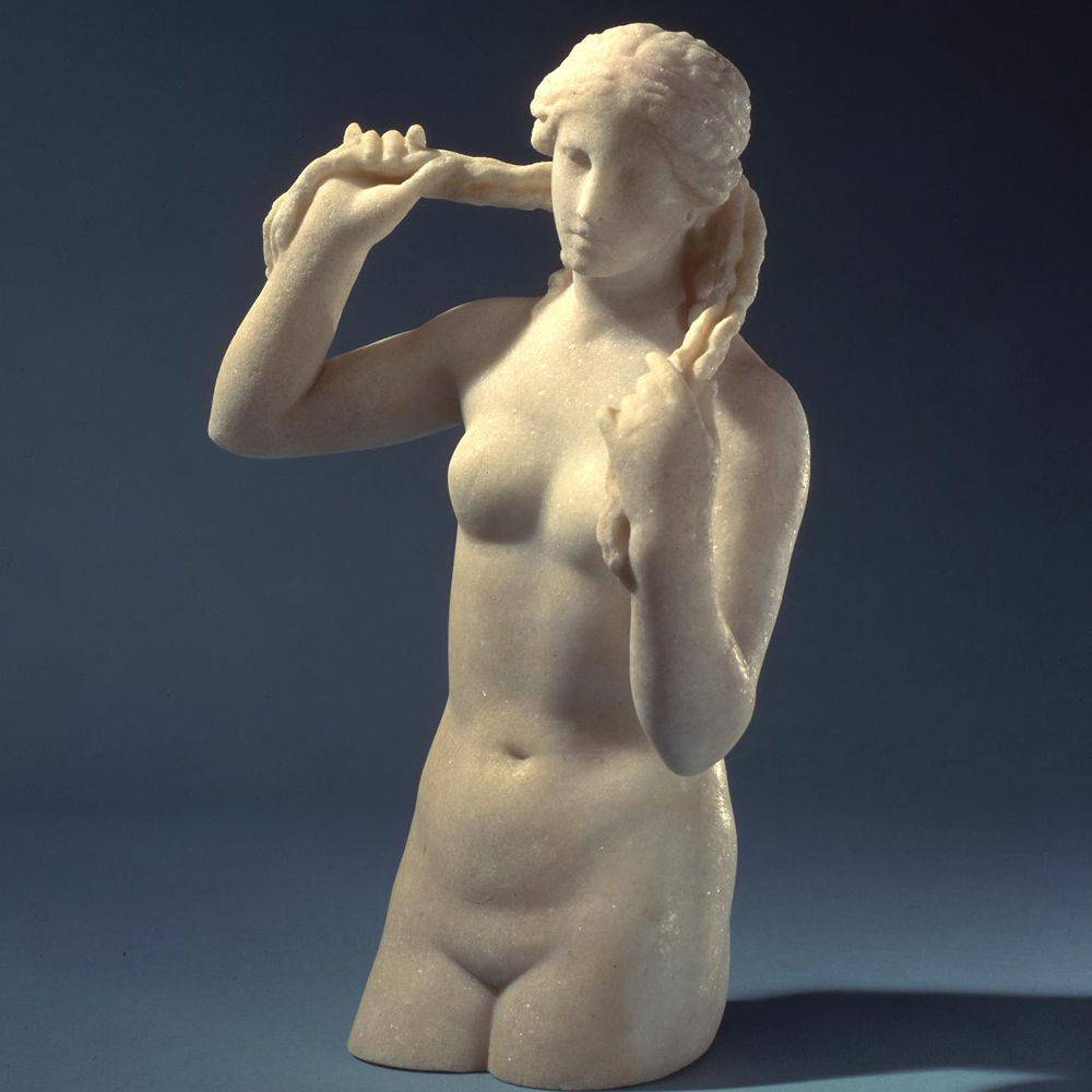 Greek Goddess Aphrodite Anadyomene statue twisting wet hair