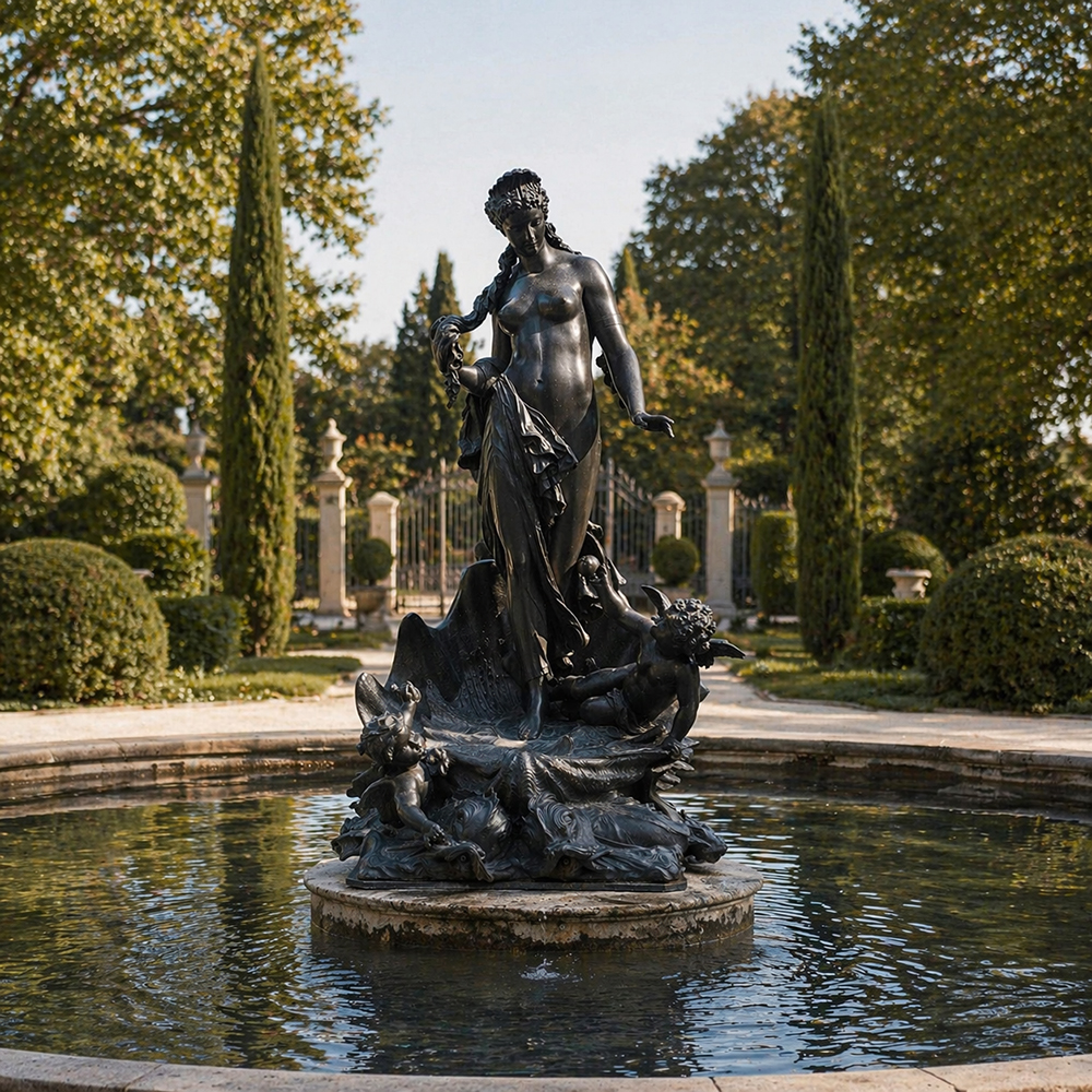 Bronze Venus Aphrodite fountain garden sculpture