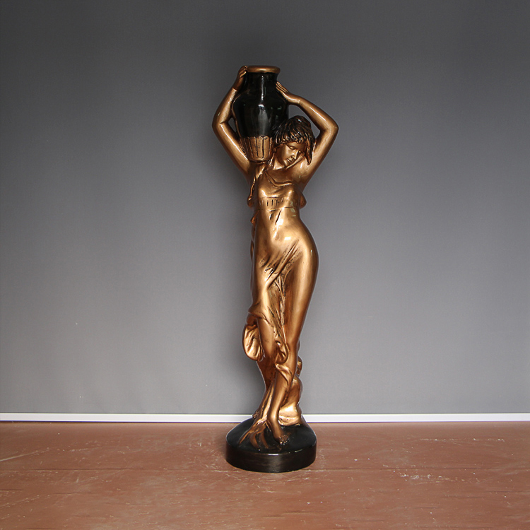 Female Statue with Vase bronze indoor floor