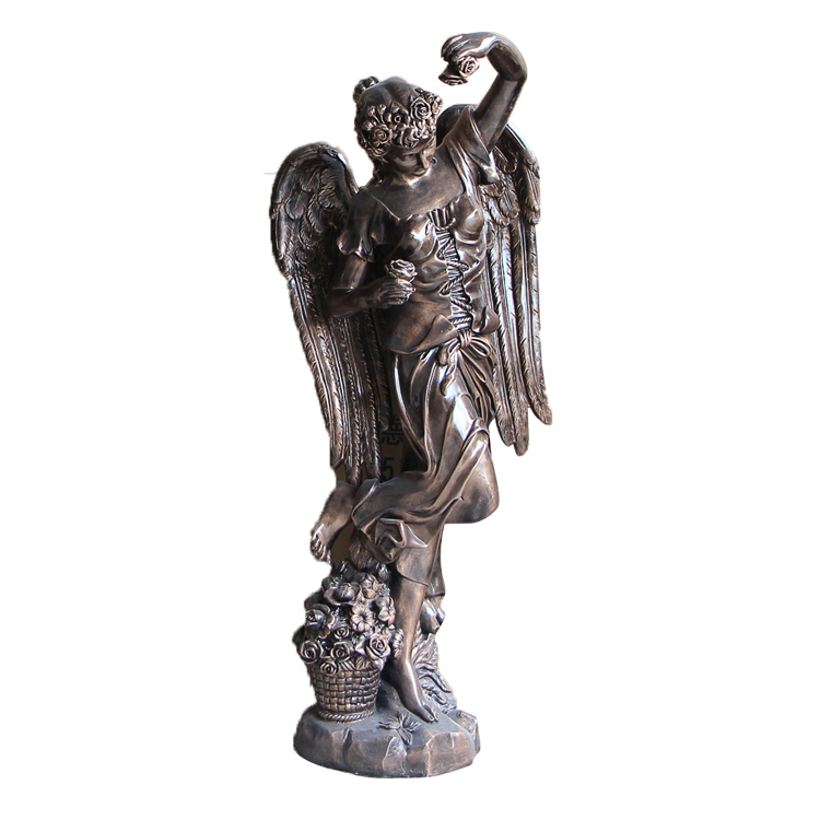 Four Seasons Angel Sculpture bronze scattering flowers