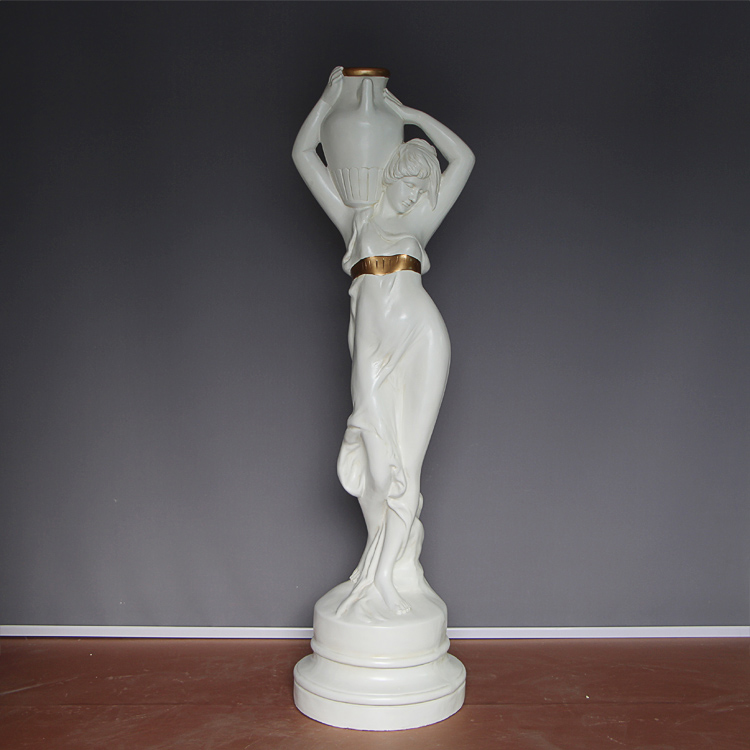 Lady Statue with Vase indoor display