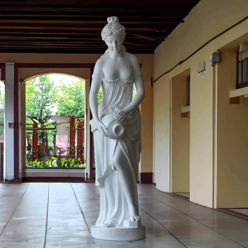 Large Lady Garden Statue holding water jug