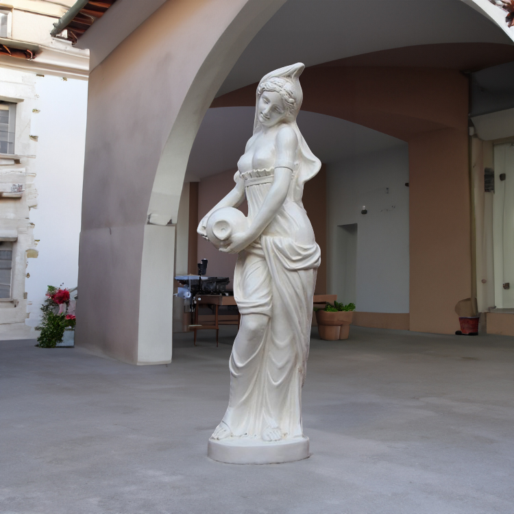 Large Lady outdoor Sculpture with Water Jug