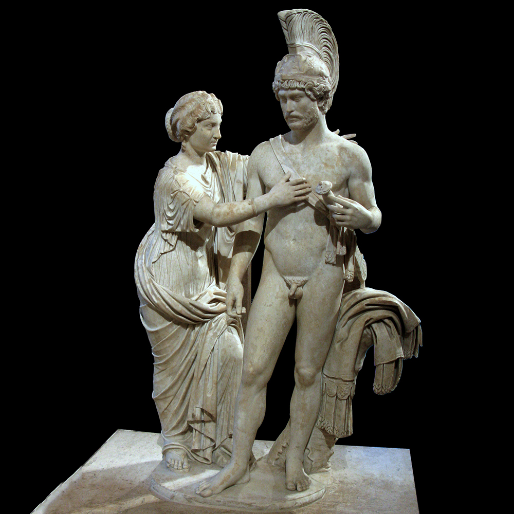 Roman Couple Statue marble depicts venus and mars